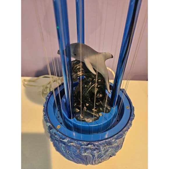 Blue Dolphin Rain Lamp Dripping Oil Ocean Wave Light Working Retro Decor Vintage - Picture 7 of 12